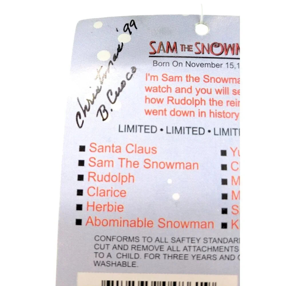 Vintage Sam The Snowman Plush Rudolph Island Of Misfit Toys 1998 Stuffins CVS